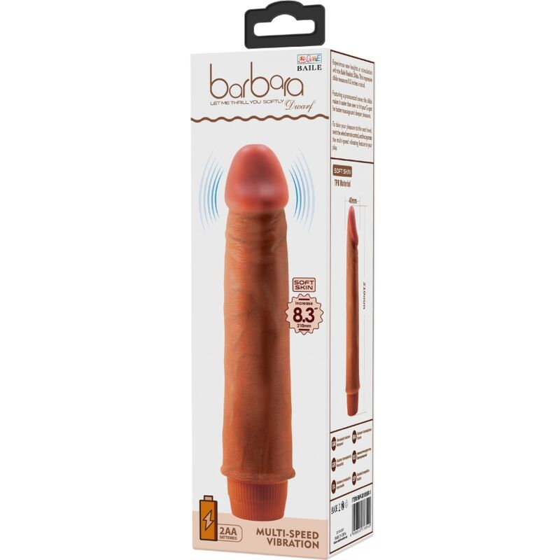 BAILE - VIBRATORE REALISTICO NANO 21 CM MULATTO - BAILE | Lingerie Harness Boutique
