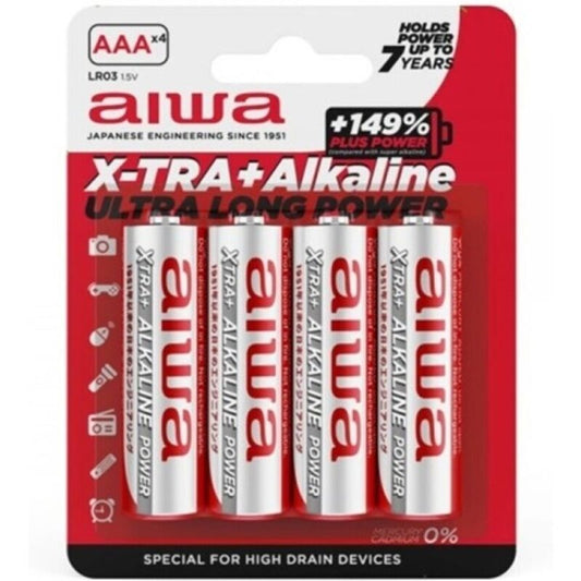 AIWA - BATTERIA ALCALINA X-TRA AAA LR03 BLISTER*4 - AIWA | Lingerie Harness Boutique