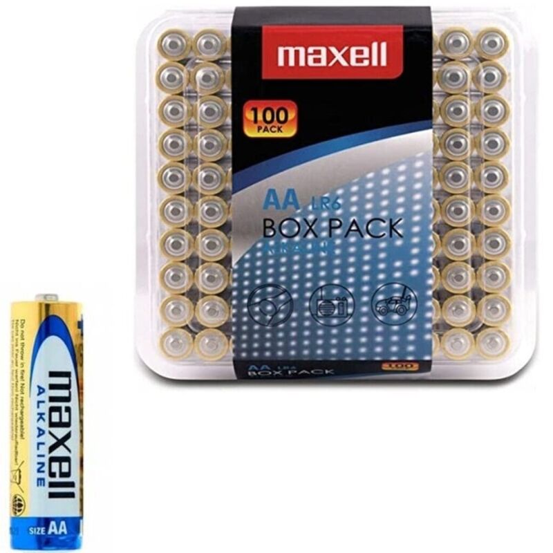 MAXELL - BATTERIA ALCALINICA AA LR6 CONFEZIONE*100 BATTERIE - MAXELL | Lingerie Harness Boutique