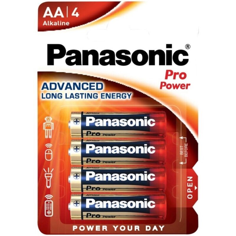 PANASONIC - BATTERIA ALCALINE AA PRO POWER LR6 BLISTER*4 - PANASONIC | Lingerie Harness Boutique