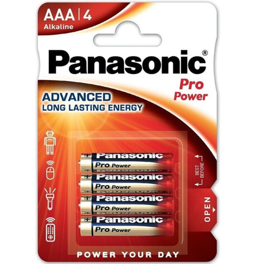 PANASONIC - BATTERIA ALCALINICA AAA PRO POWER LR03 BLISTER*4 - PANASONIC | Lingerie Harness Boutique