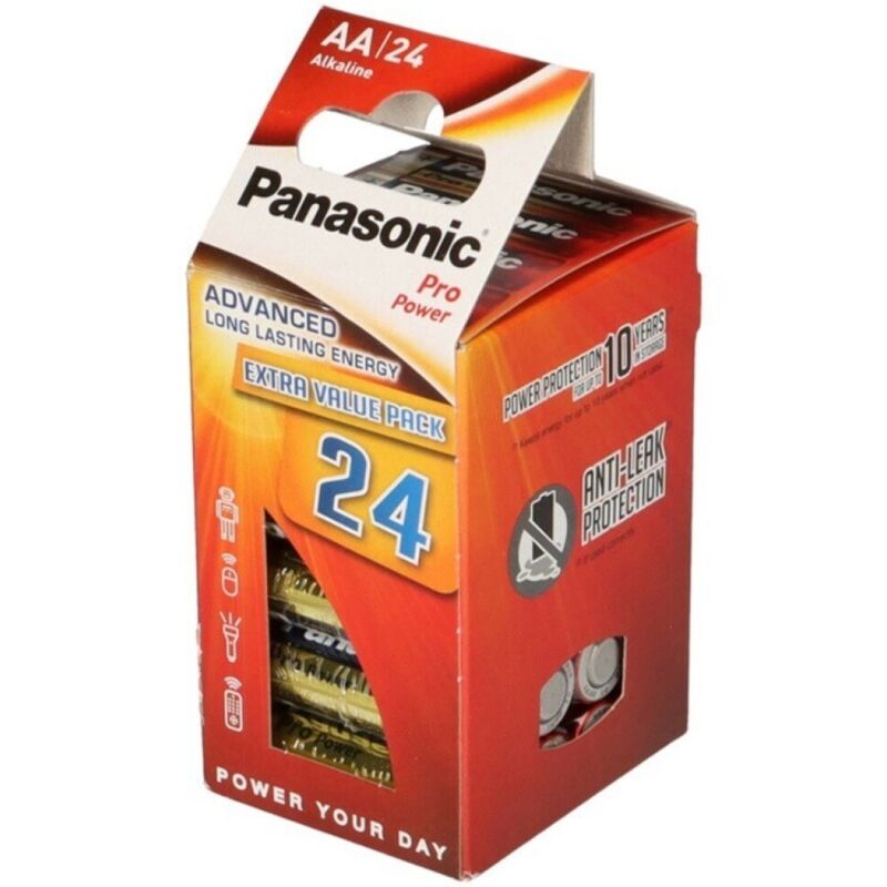 PANASONIC - BATTERIA ALCALINE AA PRO POWER LR6 CONFEZIONE*24 - PANASONIC | Lingerie Harness Boutique
