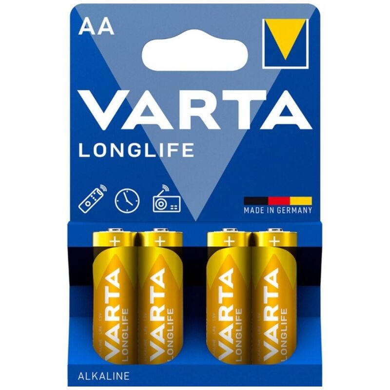 VARTA - BATTERIA ALCALINICA LONGLIFE AA LR6 BLISTER*4 - VARTA | Lingerie Harness Boutique