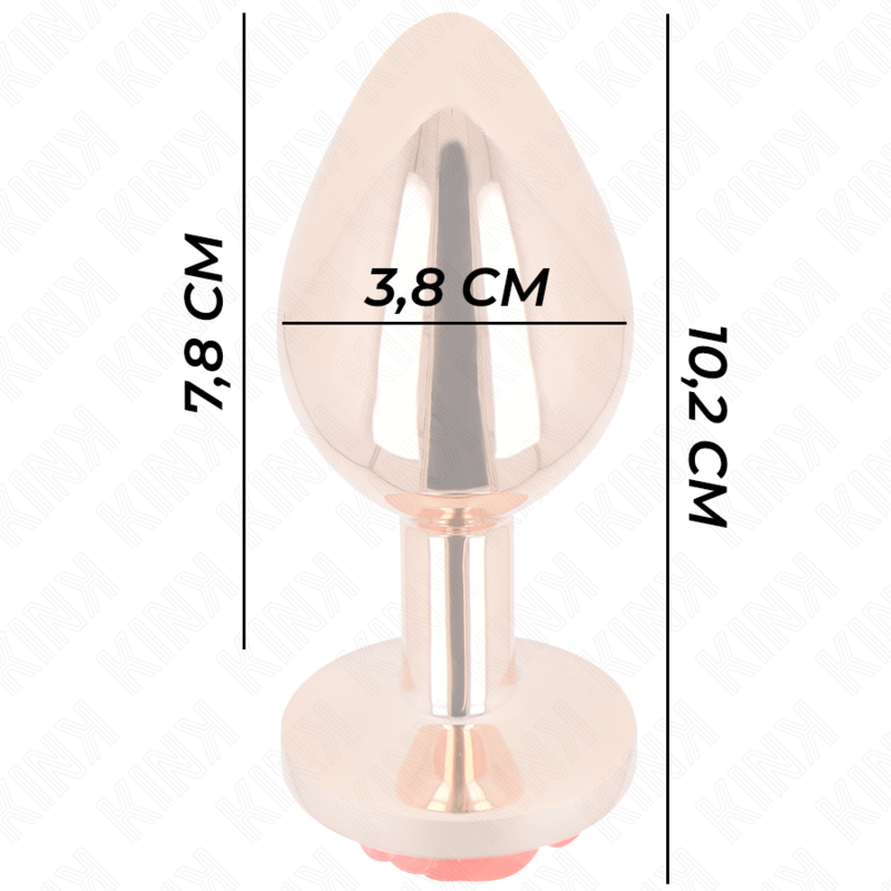 KINK - PLUG ANALE IN ORO ROSA CON ROSA ROSSA L - KINK PLEASURE PLUGS | Lingerie Harness Boutique