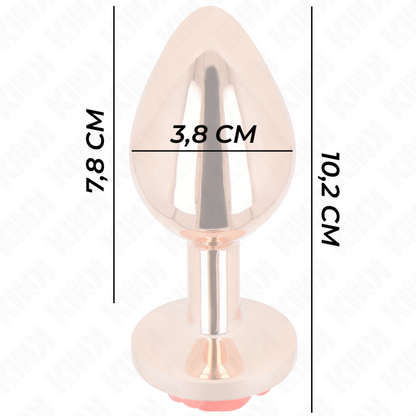 KINK - PLUG ANALE IN ORO ROSA CON ROSA ROSSA L - KINK PLEASURE PLUGS | Lingerie Harness Boutique