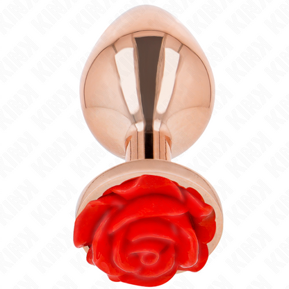 KINK - PLUG ANALE IN ORO ROSA CON ROSA ROSSA L - KINK PLEASURE PLUGS | Lingerie Harness Boutique