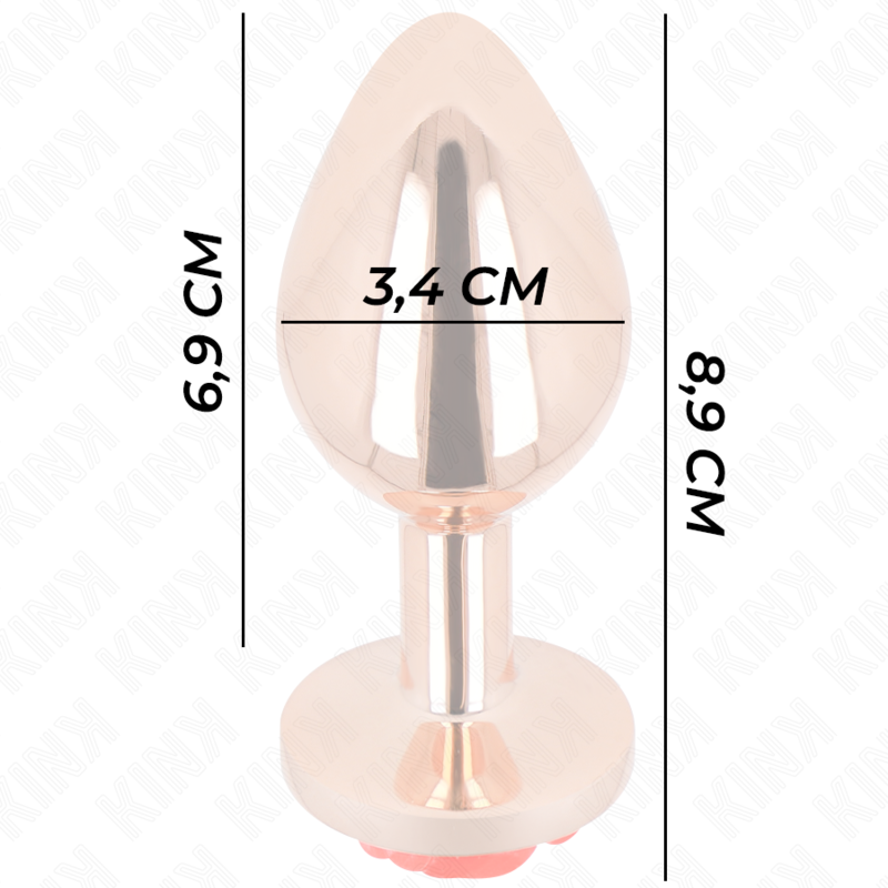KINK - PLUG ANALE IN ORO ROSA CON ROSA ROSSA M - KINK PLEASURE PLUGS | Lingerie Harness Boutique