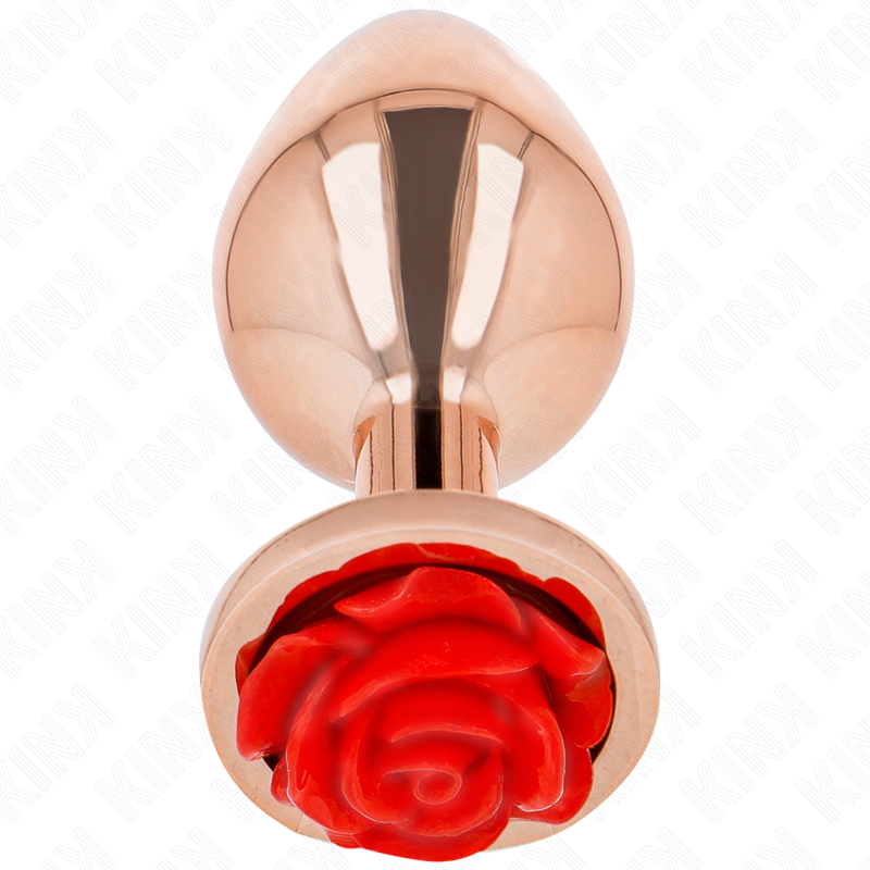 KINK - PLUG ANALE IN ORO ROSA CON ROSA ROSSA M - KINK PLEASURE PLUGS | Lingerie Harness Boutique