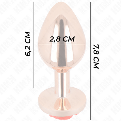KINK - PLUG ANALE IN ORO ROSA CON ROSA ROSSA S - KINK PLEASURE PLUGS | Lingerie Harness Boutique