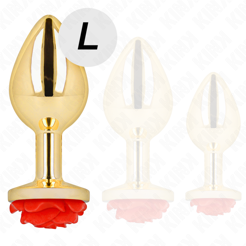 KINK - PLUG ANALE ORO ROSA ROSSO TAGLIA L - KINK PLEASURE PLUGS | Lingerie Harness Boutique