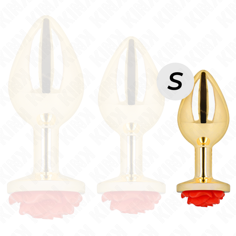 KINK - PLUG ANALE ORO ROSA ROSSO TAGLIA S - KINK PLEASURE PLUGS | Lingerie Harness Boutique
