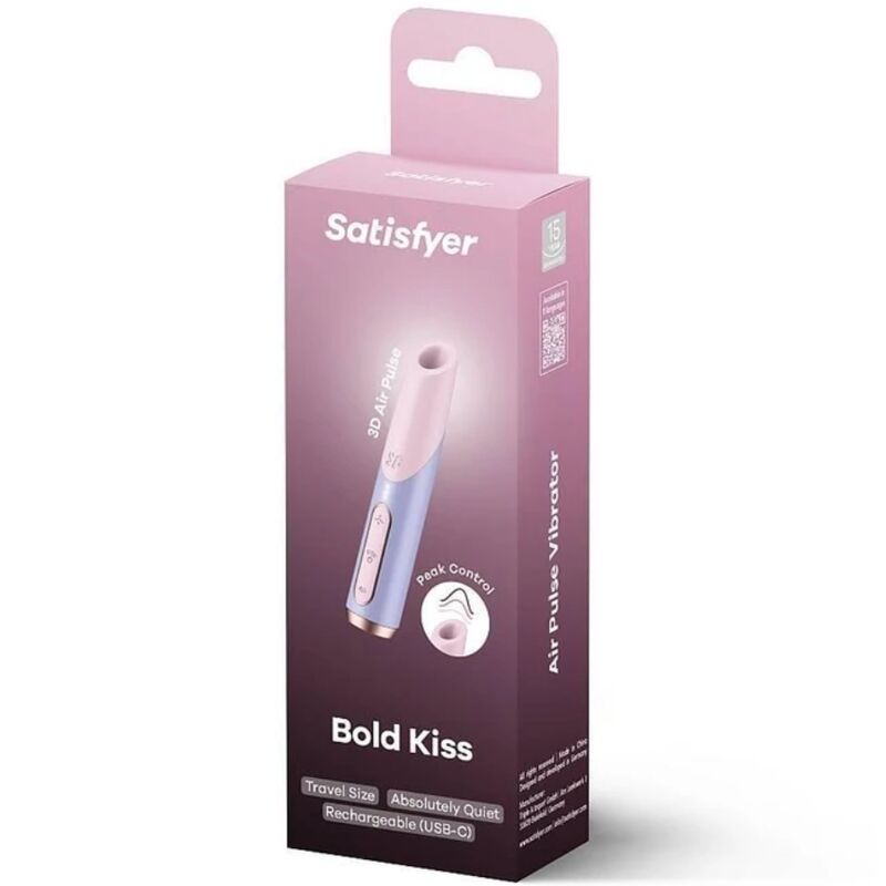 SATISFYER - STIMOLATORE CLITORIDEO BOLD KISS WAVE ROSA / VIOLA - SATISFYER AIR PULSE | Lingerie Harness Boutique