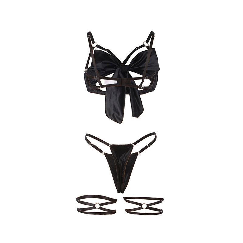 SUBBLIME - 955199 COMPLETO REGGISENO CON FIOCCO NERO REGOLABILE S/M - SUBBLIME SETS | Lingerie Harness Boutique