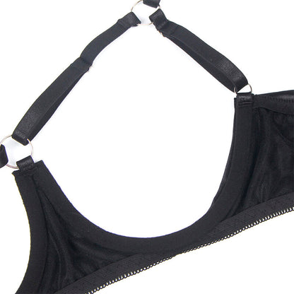 SUBBLIME - 955199 COMPLETO REGGISENO CON FIOCCO NERO REGOLABILE S/M - SUBBLIME SETS | Lingerie Harness Boutique