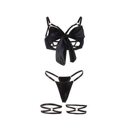 SUBBLIME - 955205 COMPLETO REGGISENO CON FIOCCO NERO REGOLABILE L/XL - SUBBLIME SETS | Lingerie Harness Boutique