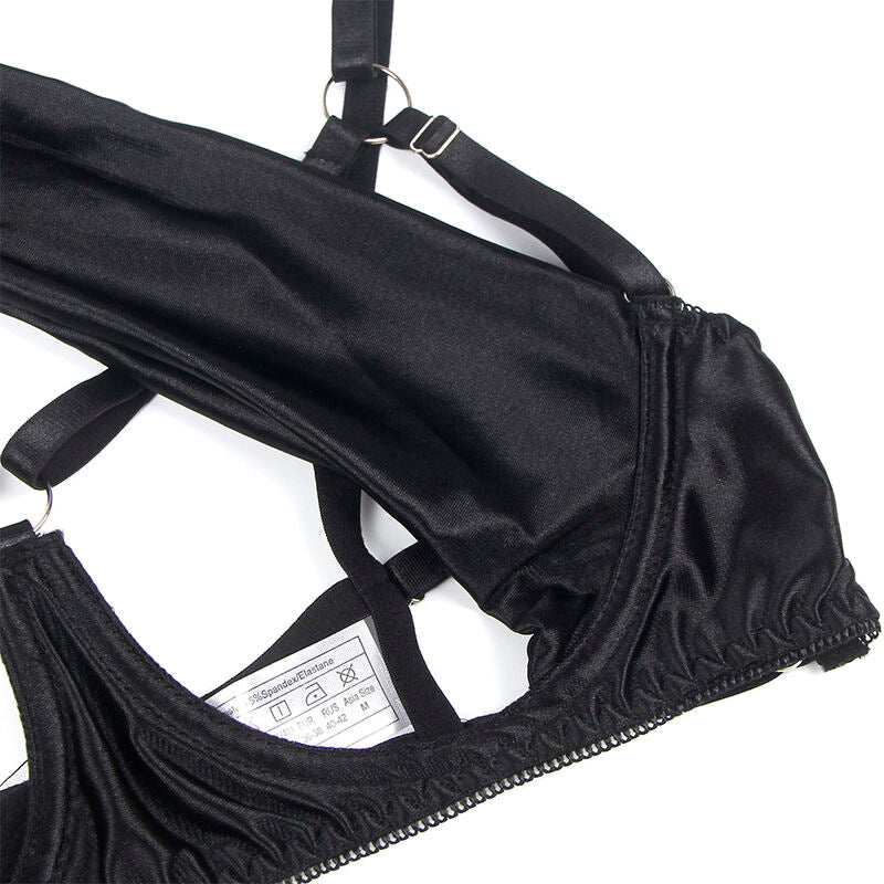 SUBBLIME - 955205 COMPLETO REGGISENO CON FIOCCO NERO REGOLABILE L/XL - SUBBLIME SETS | Lingerie Harness Boutique