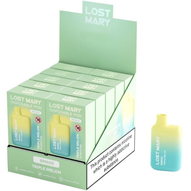 LOST MARY - BM600 NICOTINA VAPER 2% MONOUSO TRIPLO MELONE - LOST MARY | Lingerie Harness Boutique