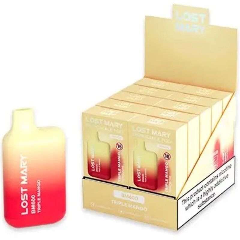 LOST MARY - BM600 NICOTINA VAPER 2% MONOUSO TRIPLE MANGO - LOST MARY | Lingerie Harness Boutique