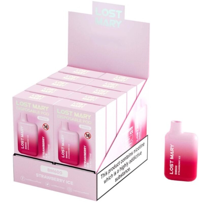 LOST MARY - BM600 NICOTINA VAPER 2% MONOUSO FRAGOLA GHIACCIO - LOST MARY | Lingerie Harness Boutique