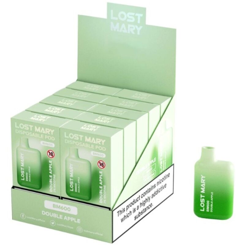 LOST MARY - BM600 NICOTINA VAPER 2% MONOUSO DOPPIA MELA - LOST MARY | Lingerie Harness Boutique
