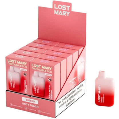 LOST MARY - BM600 NICOTINA VAPER 2% MONOUSO JUICY PEACH - LOST MARY | Lingerie Harness Boutique