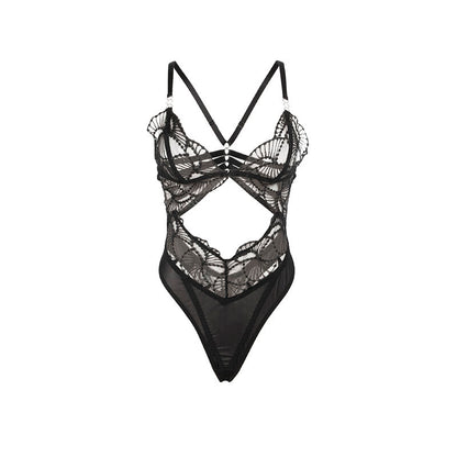 SUBBLIME - 955212 BODY TRASPARENTE CON PIZZO NERO CAVATO S/M - SUBBLIME BODIES | Lingerie Harness Boutique