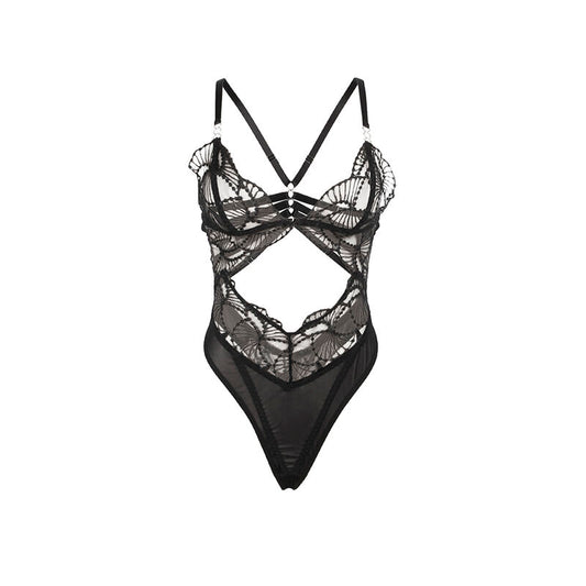 SUBBLIME - 955212 BODY TRASPARENTE CON PIZZO NERO CAVATO S/M - SUBBLIME BODIES | Lingerie Harness Boutique