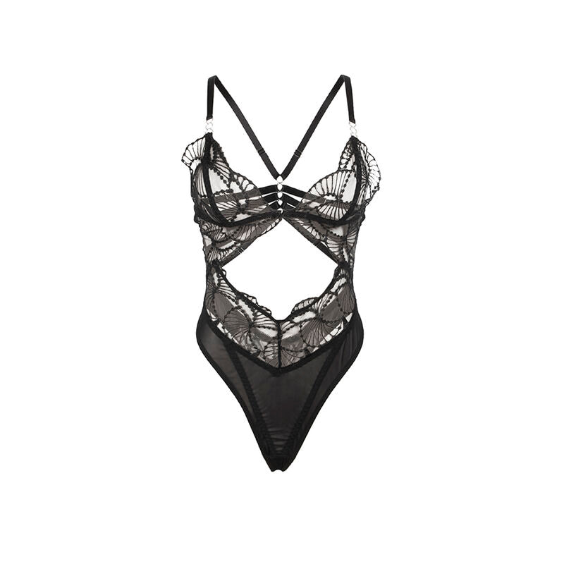 SUBBLIME - 955229 BODY TRASPARENTE CON PIZZO CAVATO NERO L/XL - SUBBLIME BODIES | Lingerie Harness Boutique
