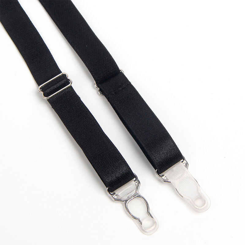 SUBBLIME - 955236 REGGISENO BONDAGE NERO CON GIARRETTIERA SET S/M - SUBBLIME SETS | Lingerie Harness Boutique