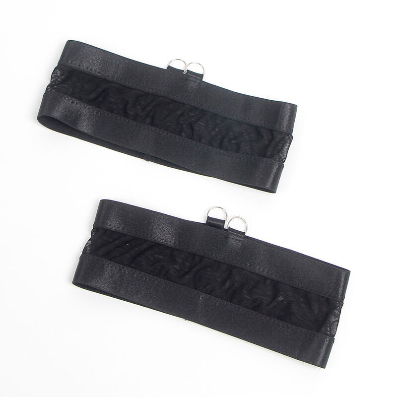 SUBBLIME - 955243 REGGISENO BONDAGE NERO CON GIARRETTIERA L/XL - SUBBLIME SETS | Lingerie Harness Boutique