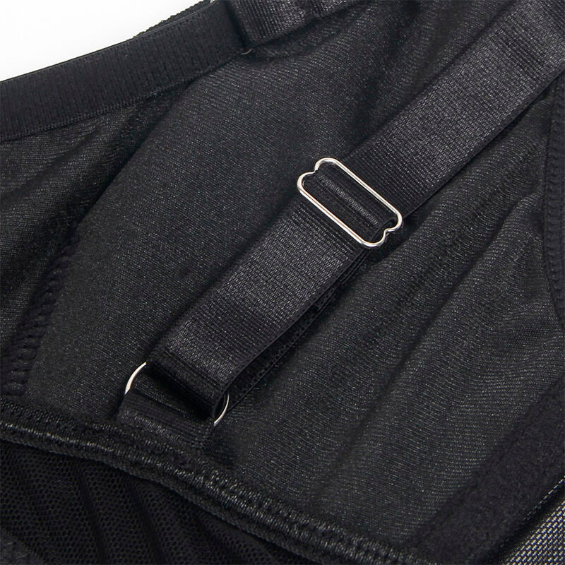 SUBBLIME - 955243 REGGISENO BONDAGE NERO CON GIARRETTIERA L/XL - SUBBLIME SETS | Lingerie Harness Boutique