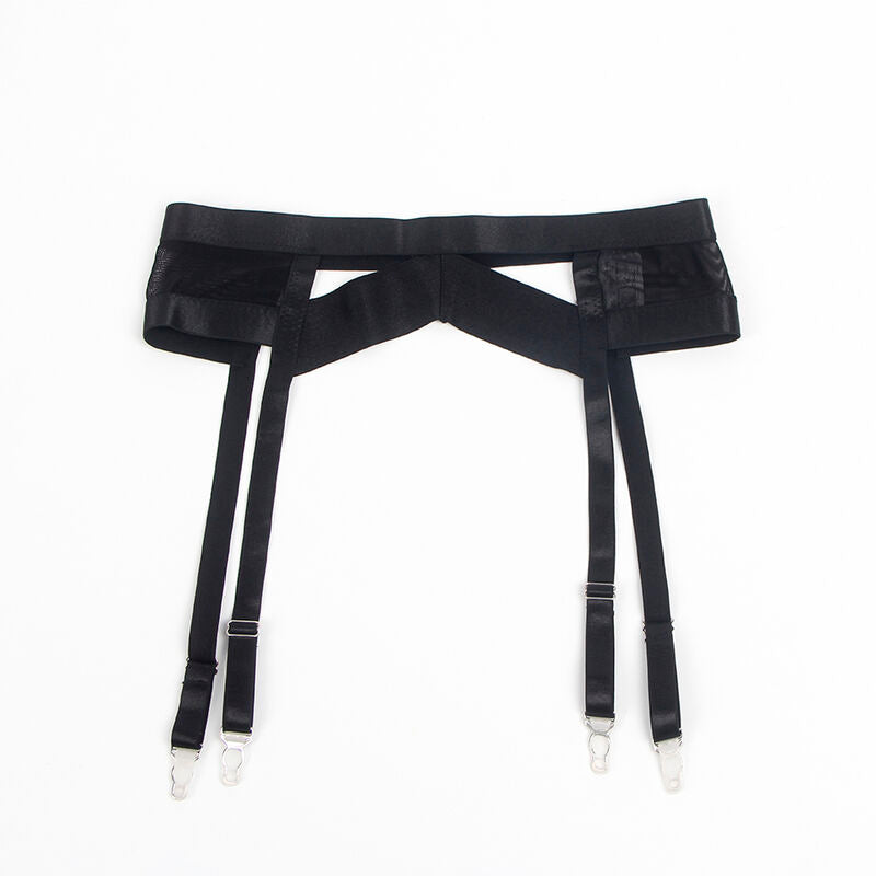 SUBBLIME - 955243 REGGISENO BONDAGE NERO CON GIARRETTIERA L/XL - SUBBLIME SETS | Lingerie Harness Boutique