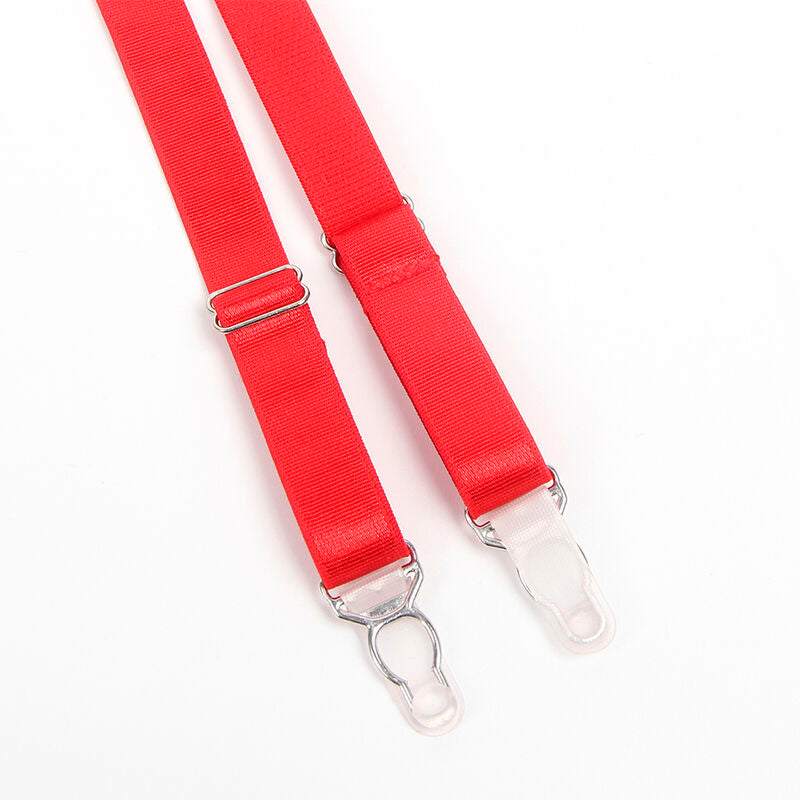 SUBBLIME - 955250 REGGISENO BONDAGE ROSSO CON GIARRETTIERA S/M - SUBBLIME SETS | Lingerie Harness Boutique