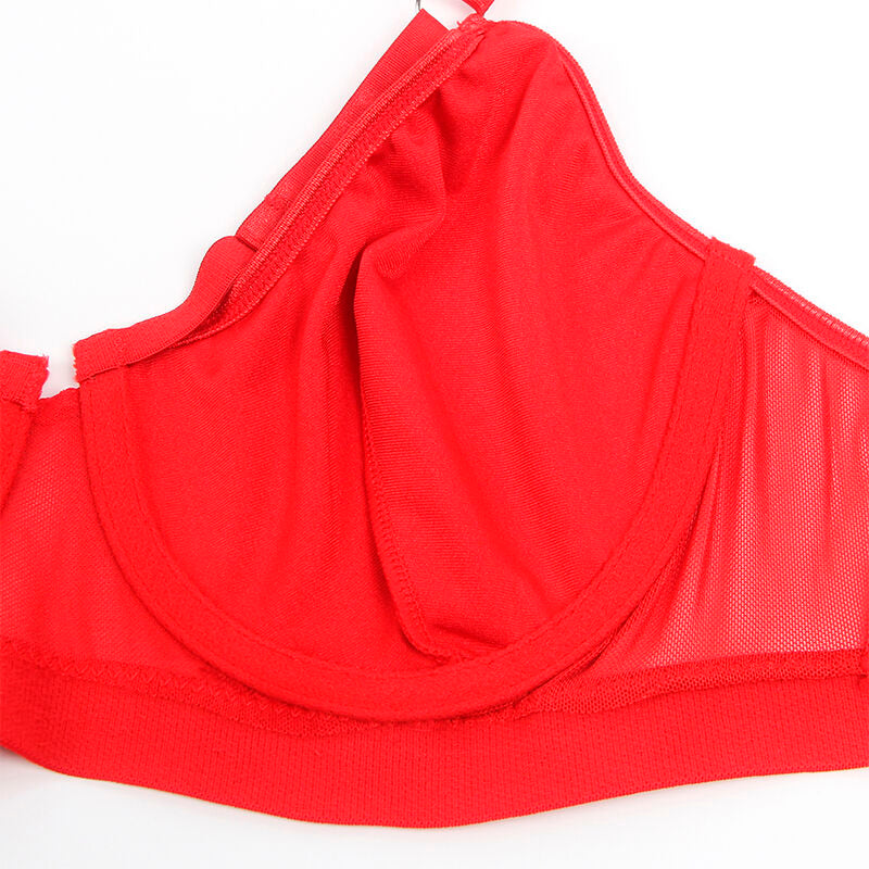SUBBLIME - 955250 REGGISENO BONDAGE ROSSO CON GIARRETTIERA S/M - SUBBLIME SETS | Lingerie Harness Boutique