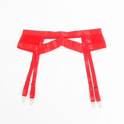 SUBBLIME - 955267 REGGISENO BONDAGE ROSSO CON GIARRETTIERA L/XL - SUBBLIME SETS | Lingerie Harness Boutique