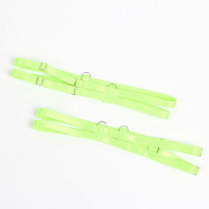 SUBBLIME - 955311 COMPLETO REGGISENO CON PIZZO E LINEE GIARRETRICI VERDE E BLU S/M - SUBBLIME SETS | Lingerie Harness Boutique