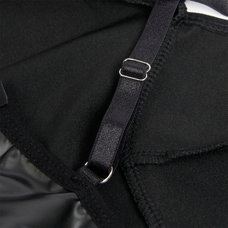 SUBBLIME - 955373 ABITO CON SPALLINE IN PELLE NERA S/M - SUBBLIME DRESSES | Lingerie Harness Boutique