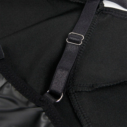 SUBBLIME - 955380 ABITO CON SPALLINE IN PELLE NERA L/XL - SUBBLIME DRESSES | Lingerie Harness Boutique