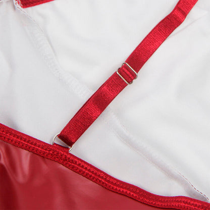 SUBBLIME - 955403 ABITO CON SPALLINE IN PELLE BORDEAUX L/XL - SUBBLIME DRESSES | Lingerie Harness Boutique