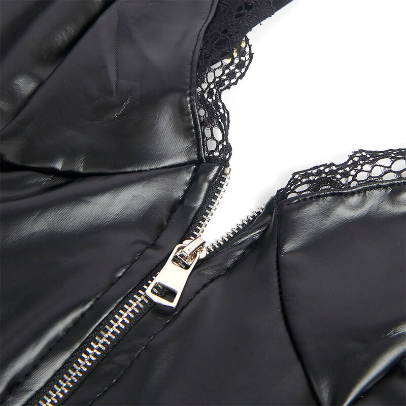 SUBBLIME - 955465 CORPO IN PELLE NERA CON CERNIERA L/XL - SUBBLIME BODIES | Lingerie Harness Boutique