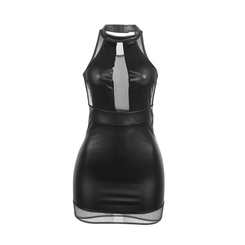 SUBBLIME - 955489 ABITO CON SCOLLO ALTO E TRASPARENZE NERO L/XL - SUBBLIME DRESSES | Lingerie Harness Boutique