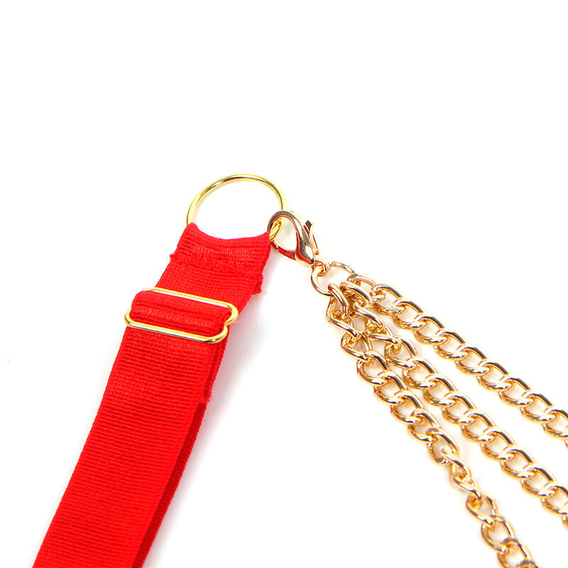 SUBBLIME - 955526 COMPLETO REGGISENO CON CATENE E CUORE IN RETE ROSSO L/XL - SUBBLIME SETS | Lingerie Harness Boutique