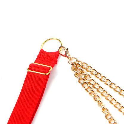 SUBBLIME - 955526 COMPLETO REGGISENO CON CATENE E CUORE IN RETE ROSSO L/XL - SUBBLIME SETS | Lingerie Harness Boutique