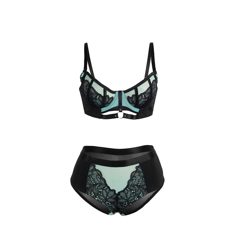 SUBBLIME - 955557 SET REGGISENO IN VERNICE VERDE CON CERNIERA S/M - SUBBLIME SETS | Lingerie Harness Boutique