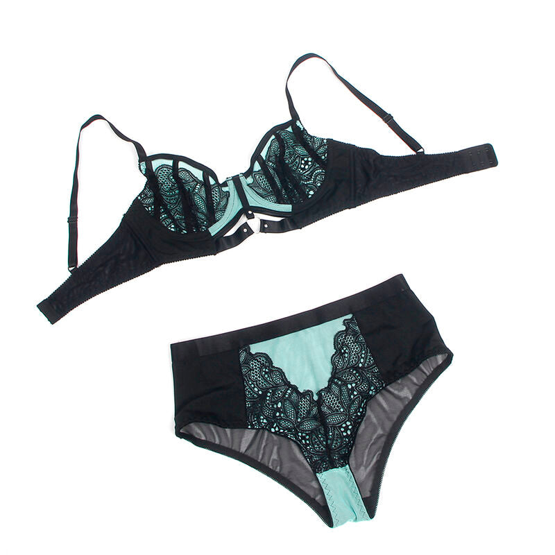 SUBBLIME - 955557 SET REGGISENO IN VERNICE VERDE CON CERNIERA S/M - SUBBLIME SETS | Lingerie Harness Boutique