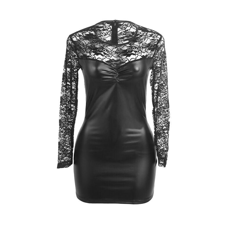 SUBBLIME - 955601 ABITO MANICA LUNGA CON PIZZO NERO L/XL - SUBBLIME DRESSES | Lingerie Harness Boutique