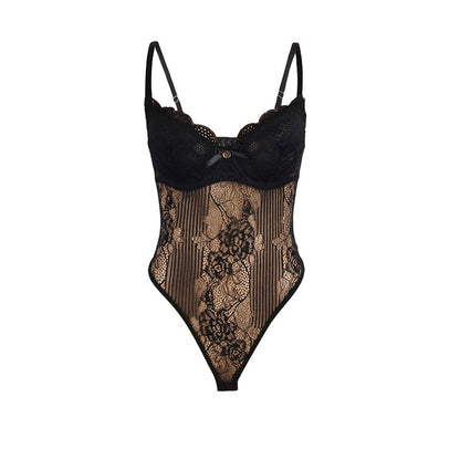 SUBBLIME - 955618 BODY IN PIZZO CON CHIUSURA INFERIORE NERO S/M - SUBBLIME BODIES | Lingerie Harness Boutique