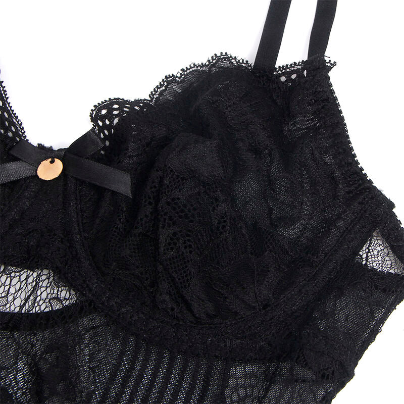 SUBBLIME - 955625 BODY IN PIZZO CON CHIUSURA INFERIORE NERO L/XL - SUBBLIME BODIES | Lingerie Harness Boutique