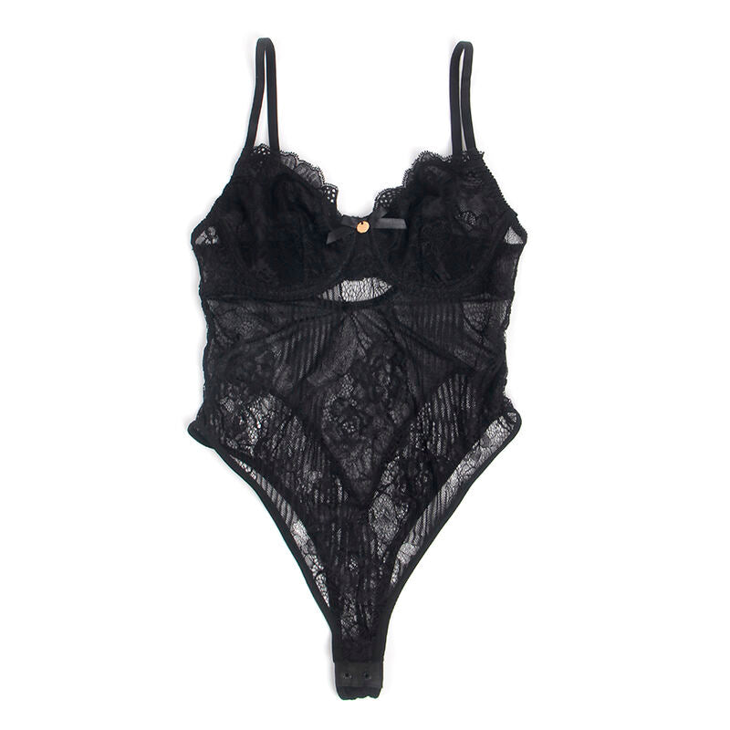 SUBBLIME - 955625 BODY IN PIZZO CON CHIUSURA INFERIORE NERO L/XL - SUBBLIME BODIES | Lingerie Harness Boutique