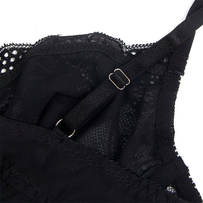 SUBBLIME - 955625 BODY IN PIZZO CON CHIUSURA INFERIORE NERO L/XL - SUBBLIME BODIES | Lingerie Harness Boutique